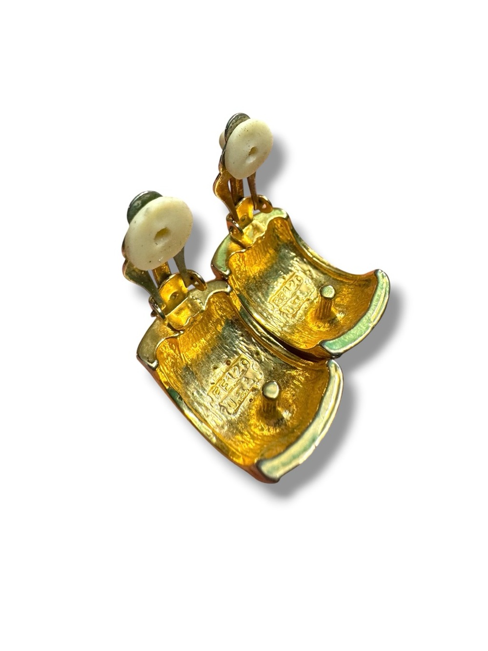 Gold Crystal Chevron Clip-On Earrings - Women Jewelry - Picture 4 of 4